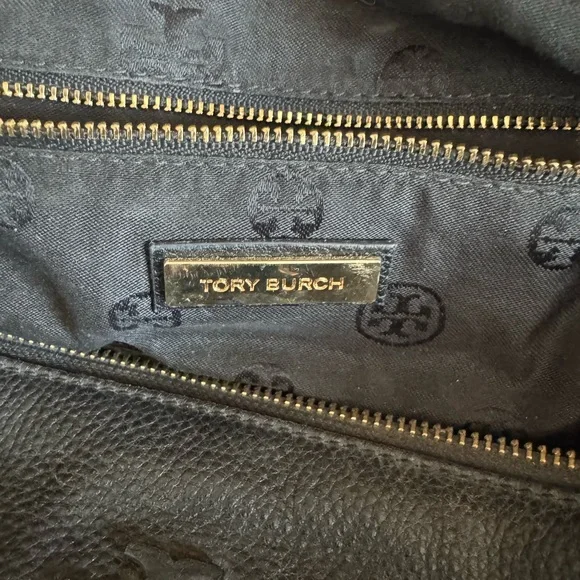 Tory Burch Black Shoulder Bag with Gold Hardware